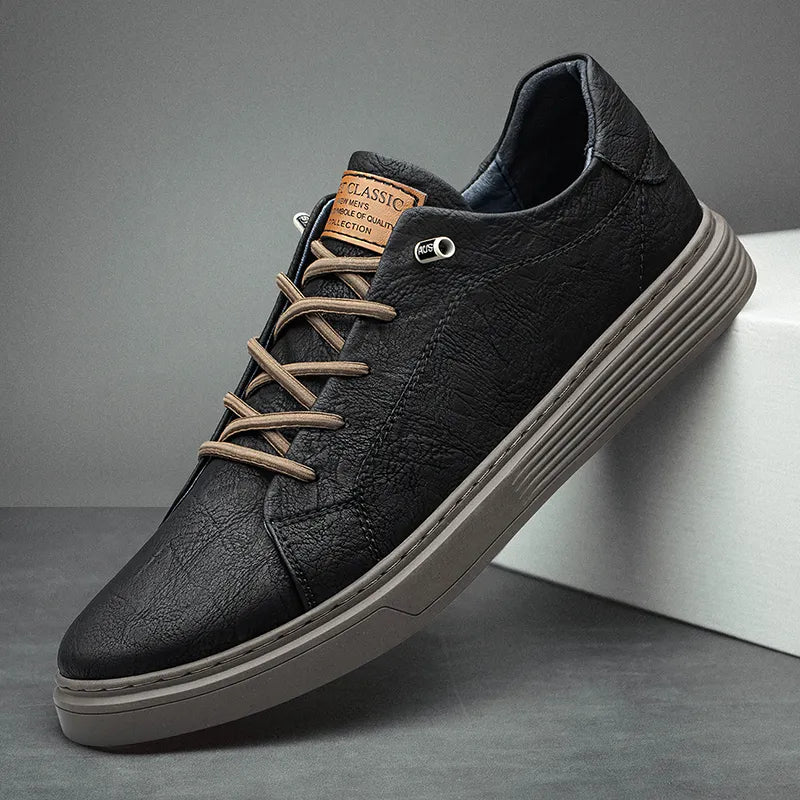 Leren Sneakers Italiaans Design Oxfords Stijl