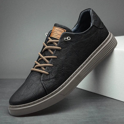 Leren Sneakers Italiaans Design Oxfords Stijl