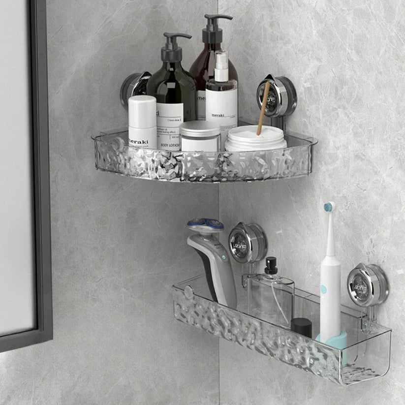 Badkamer Hoekrek met Zuignap – Zonder Boren | Sterk, Ruimtebesparend Eckrek voor Douche & Badkamer
