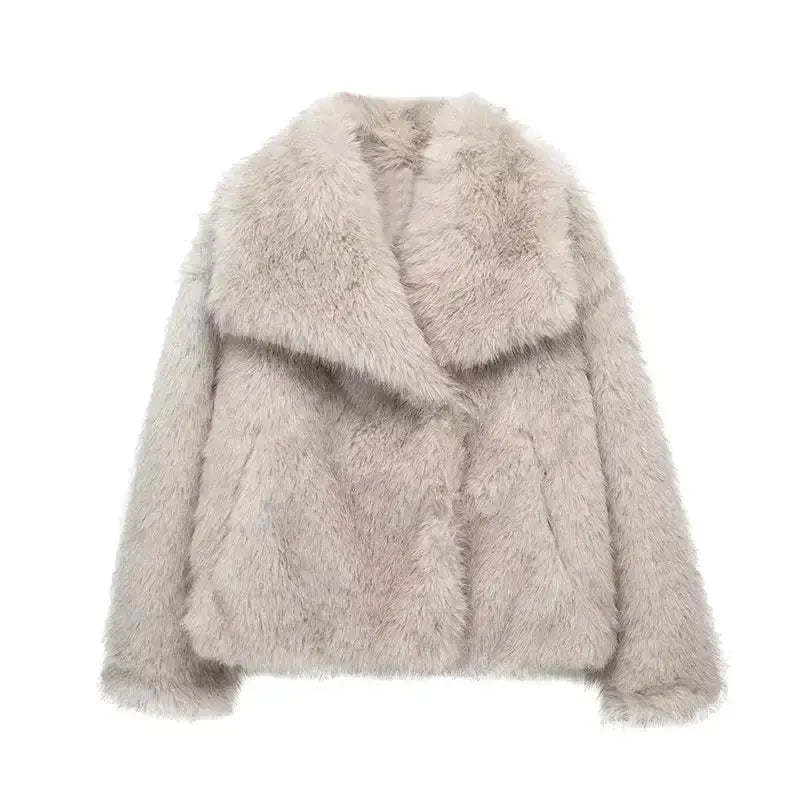Dames Jas Kunstbont Warm Luxe Stijl