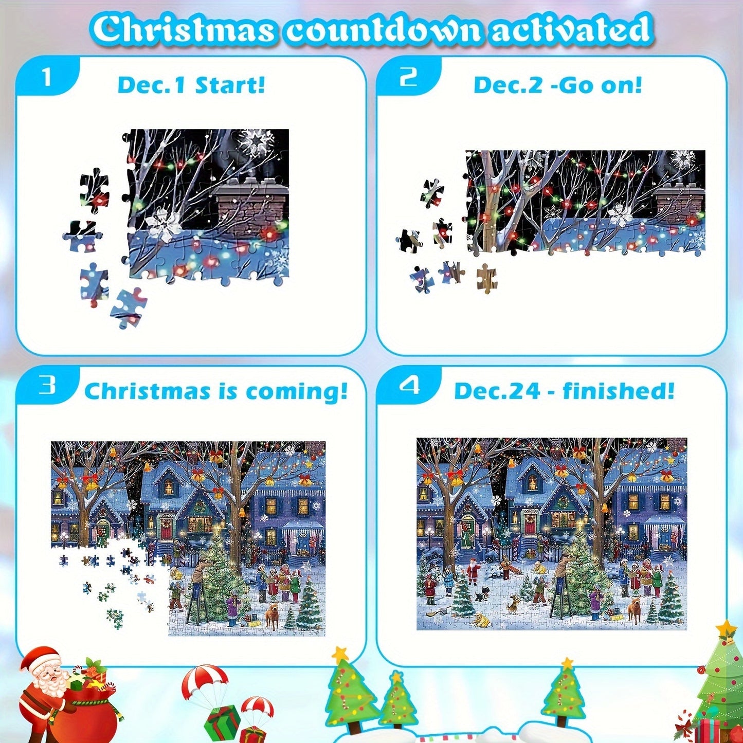 Kerst Adventskalender met Dorp Figuurtjes
