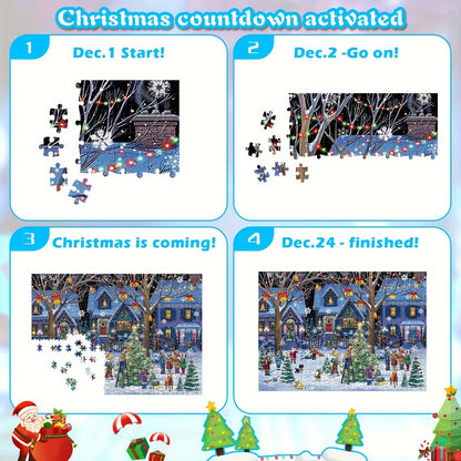 Kerst Adventskalender met Dorp Figuurtjes