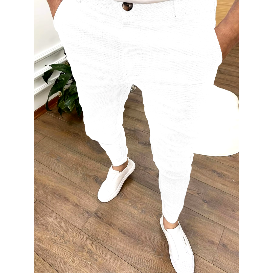 Heren Chino Broek Slim Fit Comfortabel Jogger Model