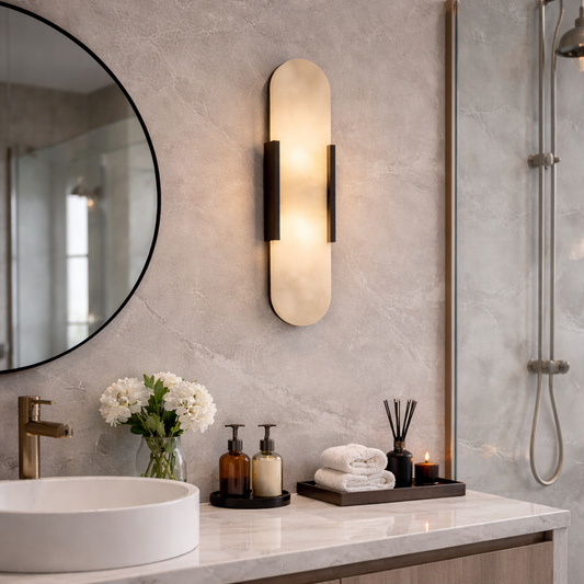 Marmeren wandlamp voor slaapkamer en woonkamer met zachte sfeerverlichting
