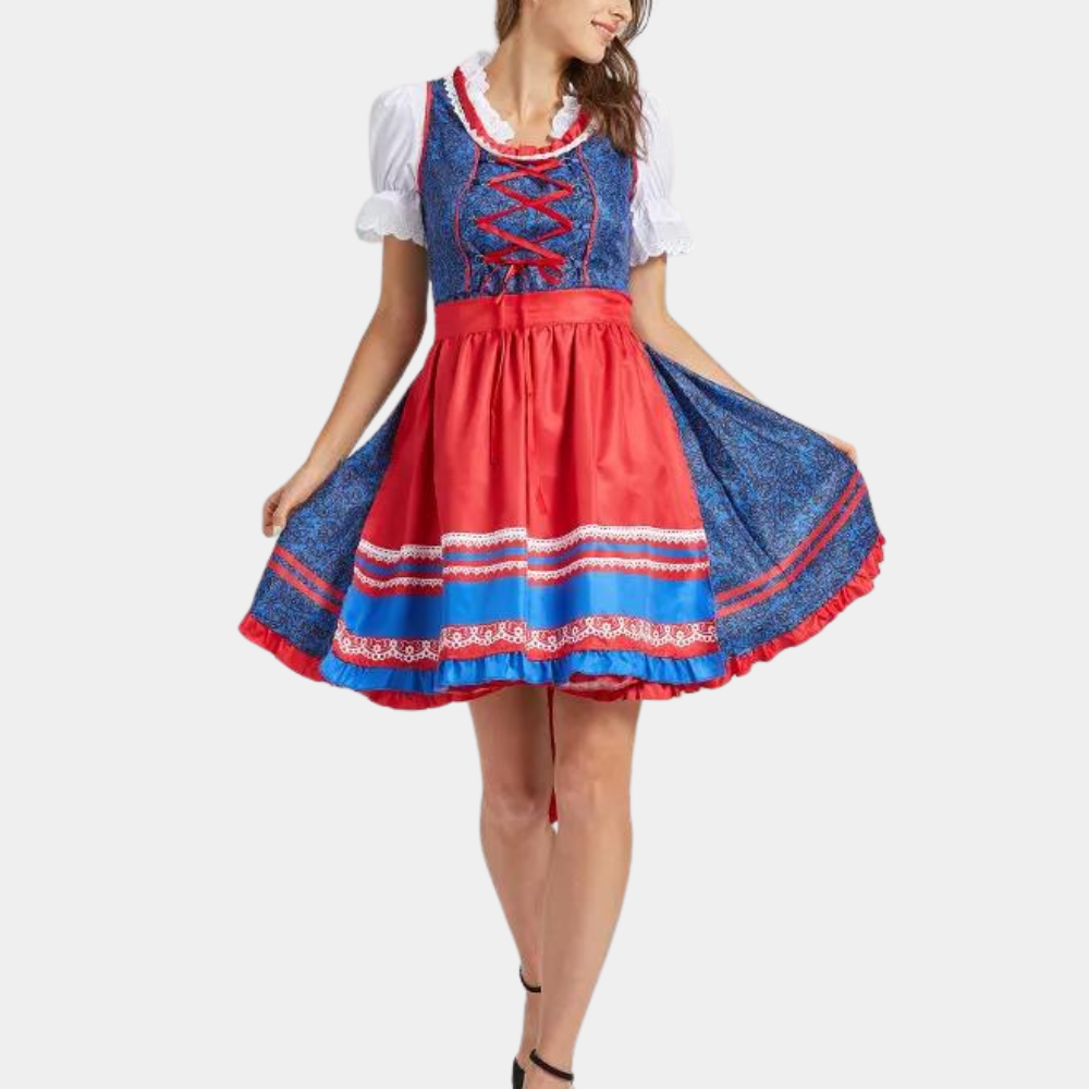 Traditionele Dirndl Jurk Rok Roos Duits Design - StudioMarella