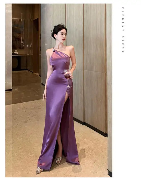 Paarse Avondjurk Elegante Maxi Jurk - StudioMarella
