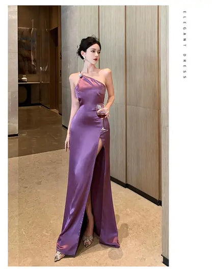 Paarse Avondjurk Elegante Maxi Jurk - StudioMarella
