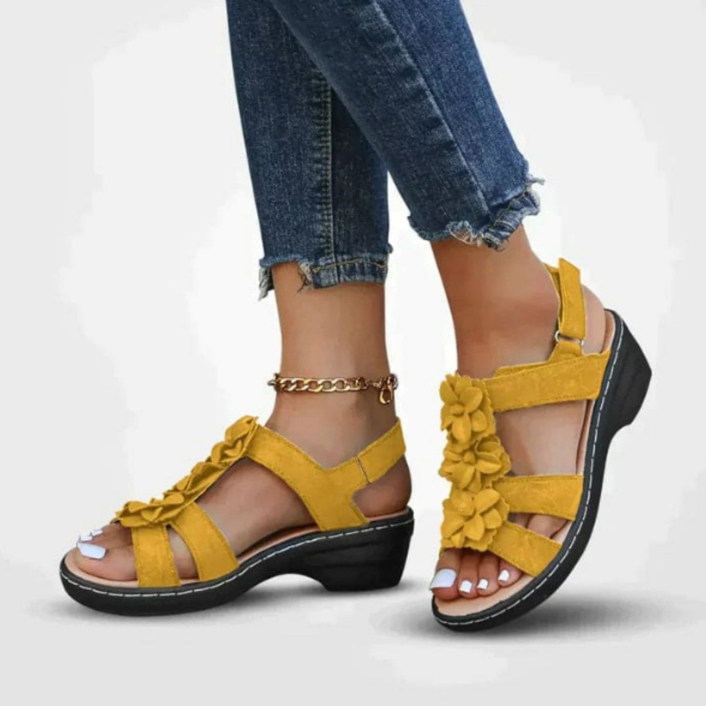 Zomer Sandalen met Bloem Decoratie Comfortabele Pasvorm