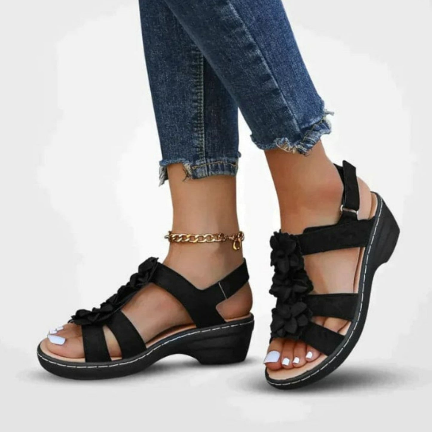 Zomer Sandalen met Bloem Decoratie Comfortabele Pasvorm