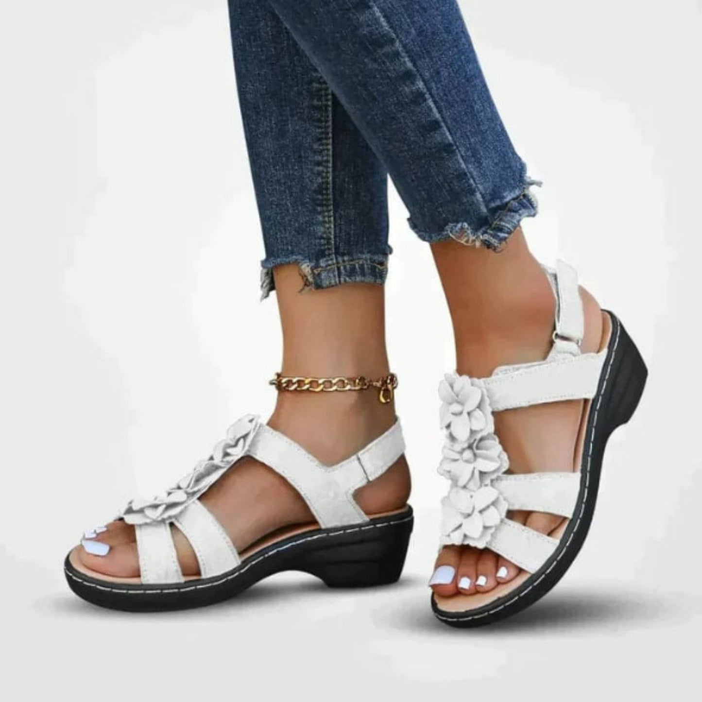 Zomer Sandalen met Bloem Decoratie Comfortabele Pasvorm