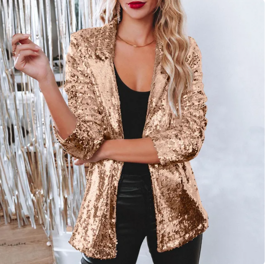 Paillette Glamour Dames Blazer | Lichtgewicht en Elegant 4