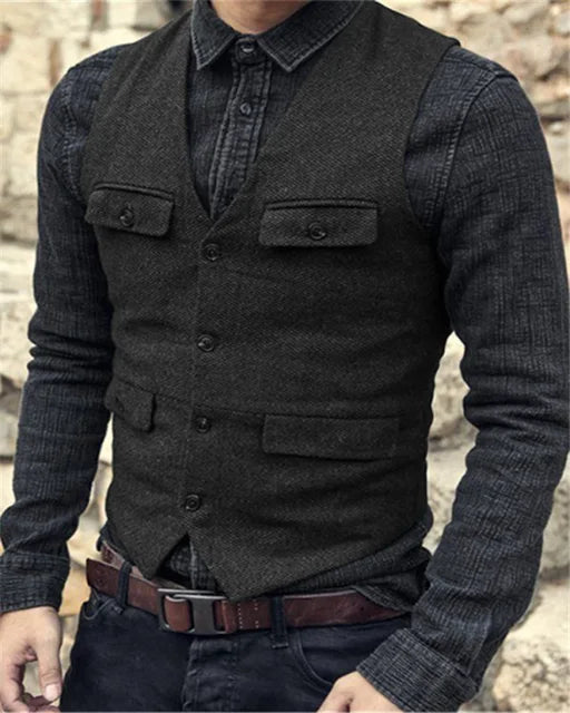 Heren Gilet Slim Fit Formeel Verstelbaar