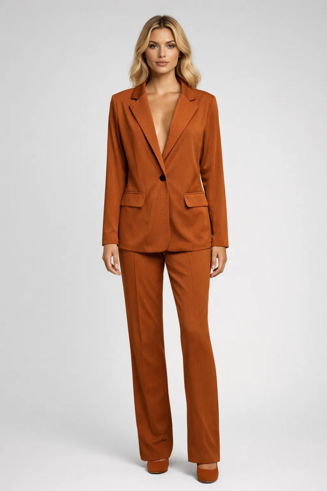 Dames Broekpak - Getailleerde Blazer en Rechte Broek Elegant Stijl - StudioMarella