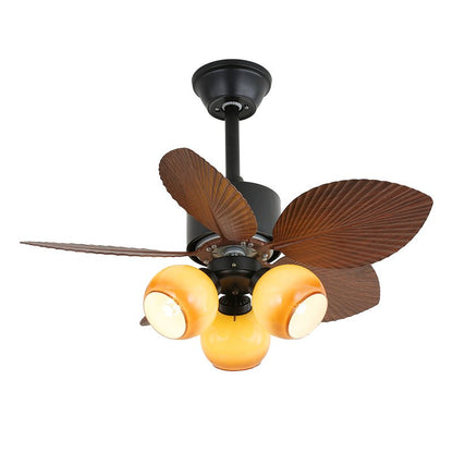 Plafondventilator met Verlichting — Tropisch Houten Design — Ø75cm — 6-Standen Bediening