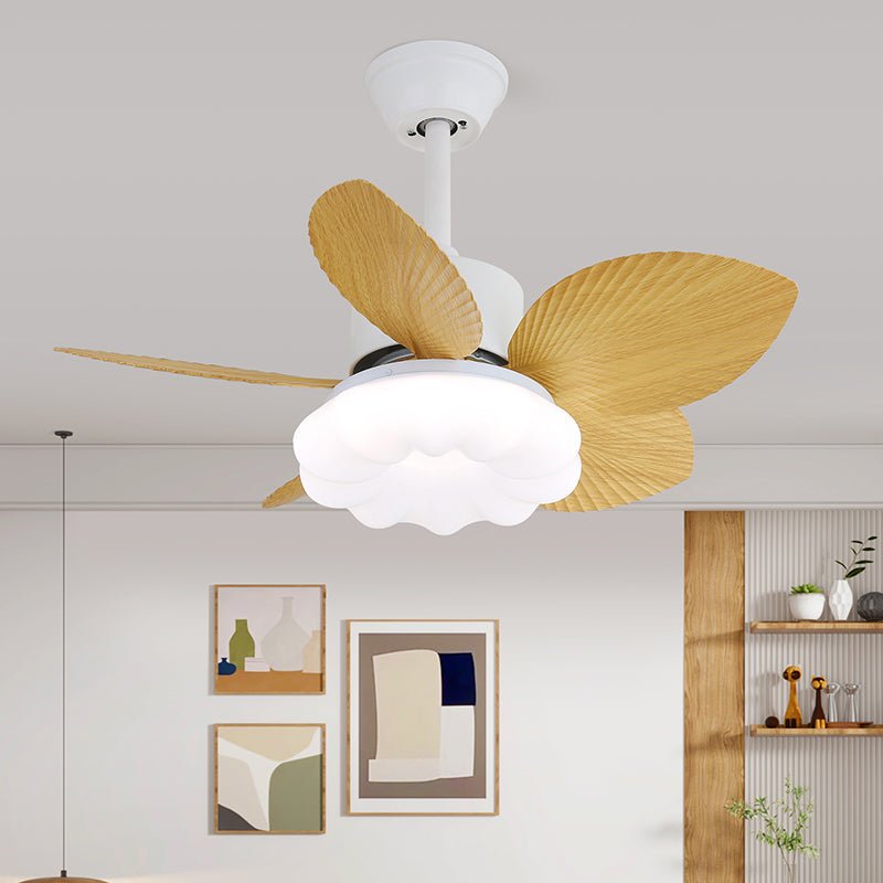 Plafondventilator met Verlichting — Tropisch Houten Design — Ø75cm — 6-Standen Bediening