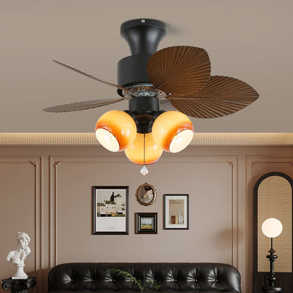 Tropische Plafondventilator met Glazen Verlichting – Ø 81cm – 6 Snelheden & Afstandsbediening