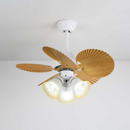 Vintage Plafondventilator Aurelia met Verlichting en Hout – Ø80×30cm 35W LED