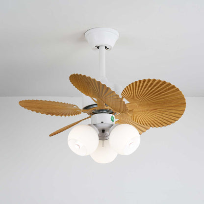 Vintage Plafondventilator Aurelia met Verlichting en Hout – Ø80×30cm 35W LED