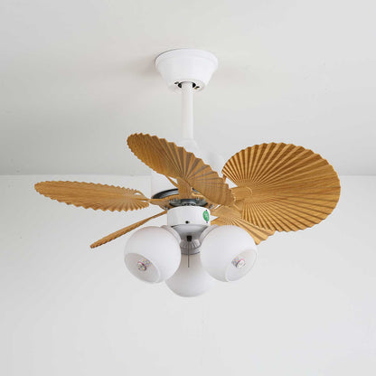 Vintage Plafondventilator Aurelia met Verlichting en Hout – Ø80×30cm 35W LED