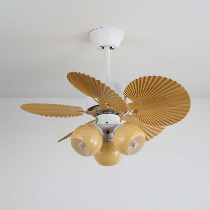 Vintage Plafondventilator Aurelia met Verlichting en Hout – Ø80×30cm 35W LED