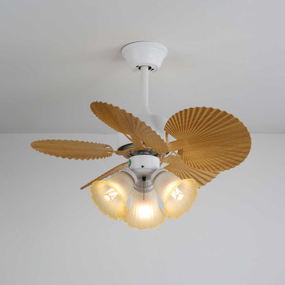 Vintage Plafondventilator Aurelia met Verlichting en Hout – Ø80×30cm 35W LED
