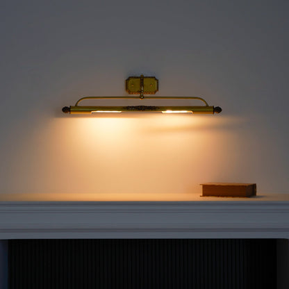 Messing Schilderij Wandlamp met Geïntegreerde Verlichting – Luxe Galerijverlichting in Antiek Messing