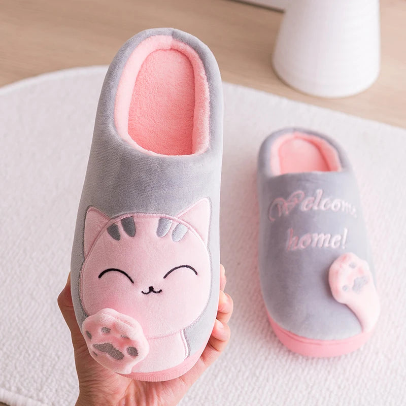 Pantoffels voor Dames Warm met Katten Design Antislip