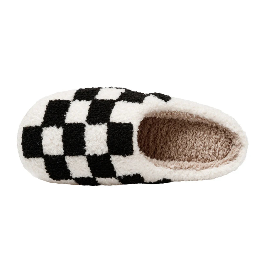 Fleece Pantoffels Ruitjesmotief Warm en Zacht