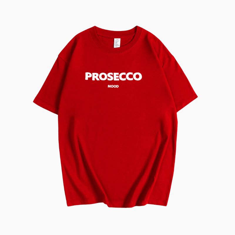Oversize T-shirt met Prosecco Print Trendy Design