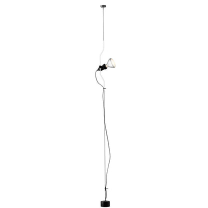 In Hoogte Verstelbare Hanglamp met Metalen Buiskap – Zwart/Wit/Rood