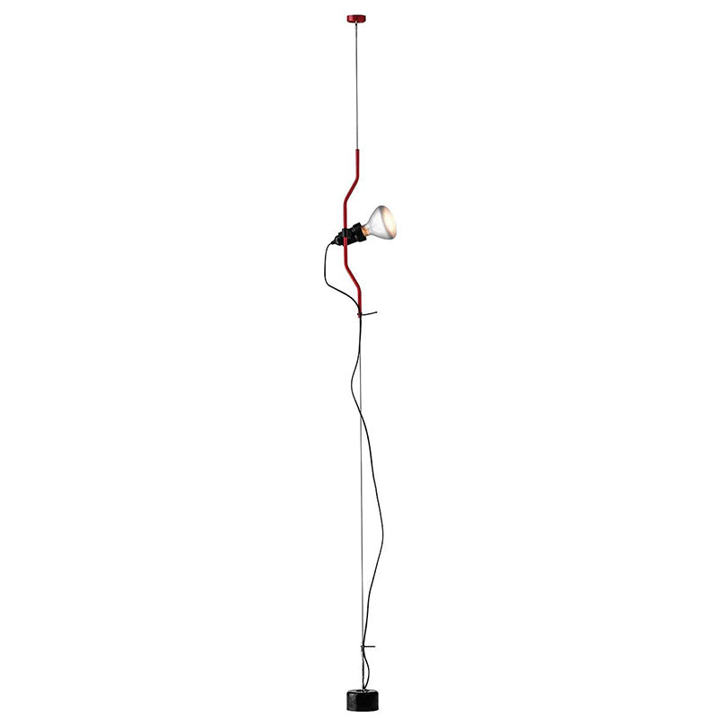 In Hoogte Verstelbare Hanglamp met Metalen Buiskap – Zwart/Wit/Rood