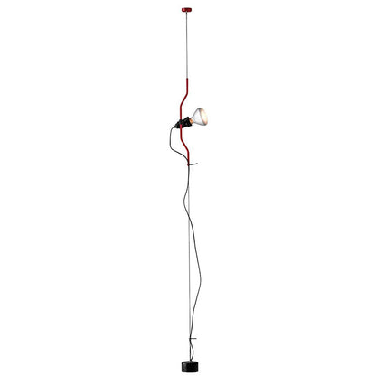 In Hoogte Verstelbare Hanglamp met Metalen Buiskap – Zwart/Wit/Rood