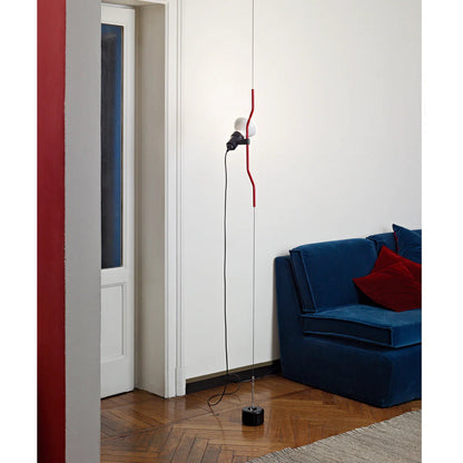 In Hoogte Verstelbare Hanglamp met Metalen Buiskap – Zwart/Wit/Rood