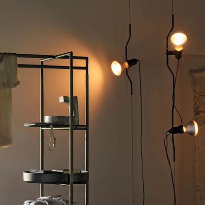 In Hoogte Verstelbare Hanglamp met Metalen Buiskap – Zwart/Wit/Rood