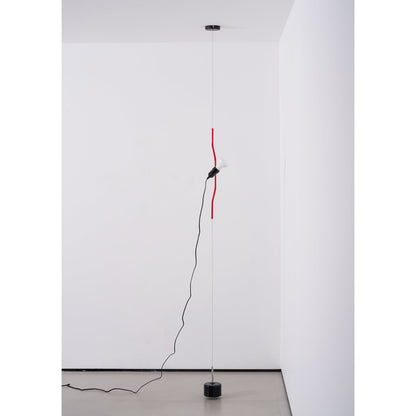 In Hoogte Verstelbare Hanglamp met Metalen Buiskap – Zwart/Wit/Rood