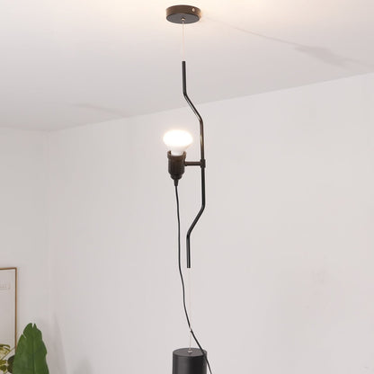 In Hoogte Verstelbare Hanglamp met Metalen Buiskap – Zwart/Wit/Rood