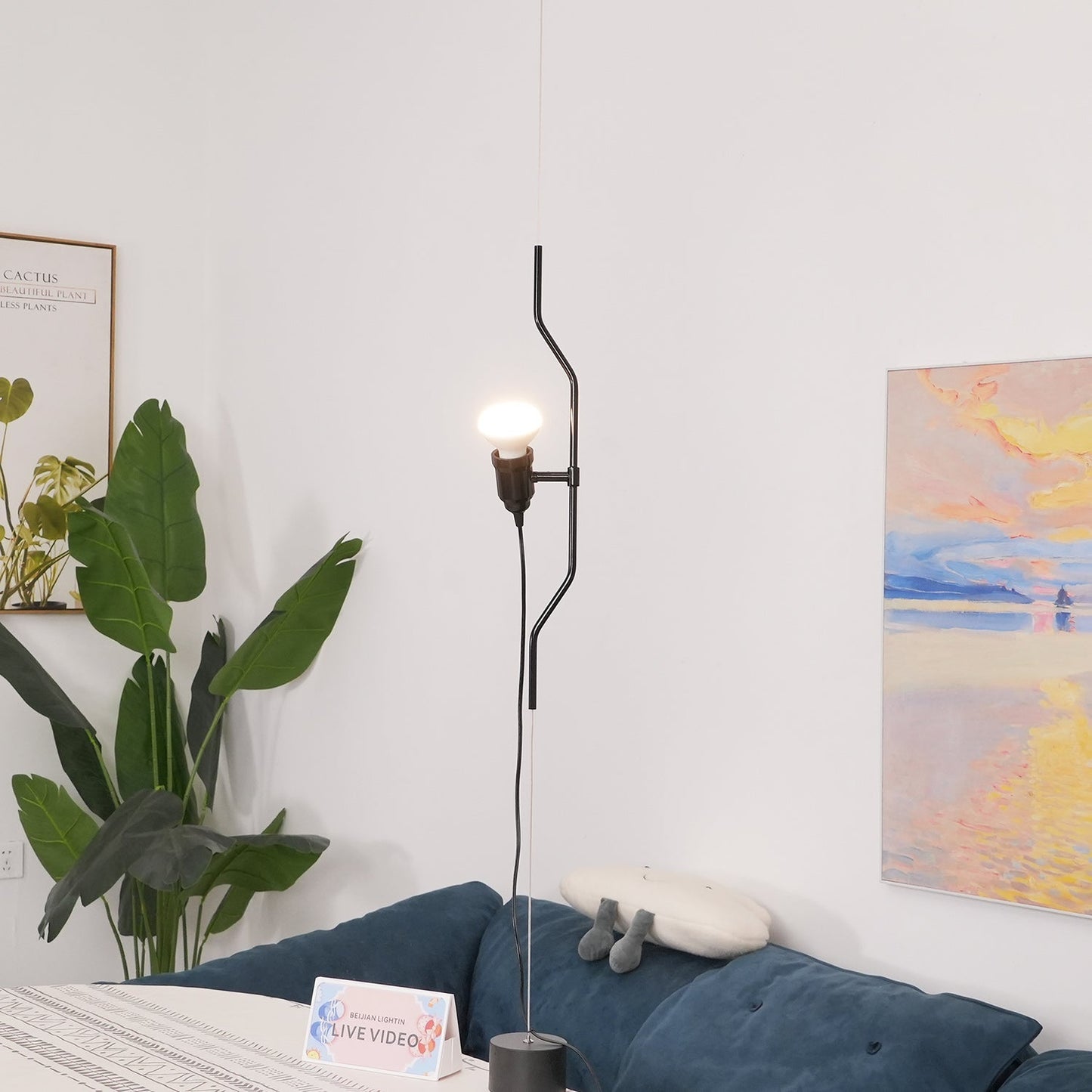 In Hoogte Verstelbare Hanglamp met Metalen Buiskap – Zwart/Wit/Rood