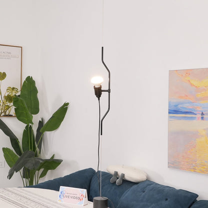 In Hoogte Verstelbare Hanglamp met Metalen Buiskap – Zwart/Wit/Rood