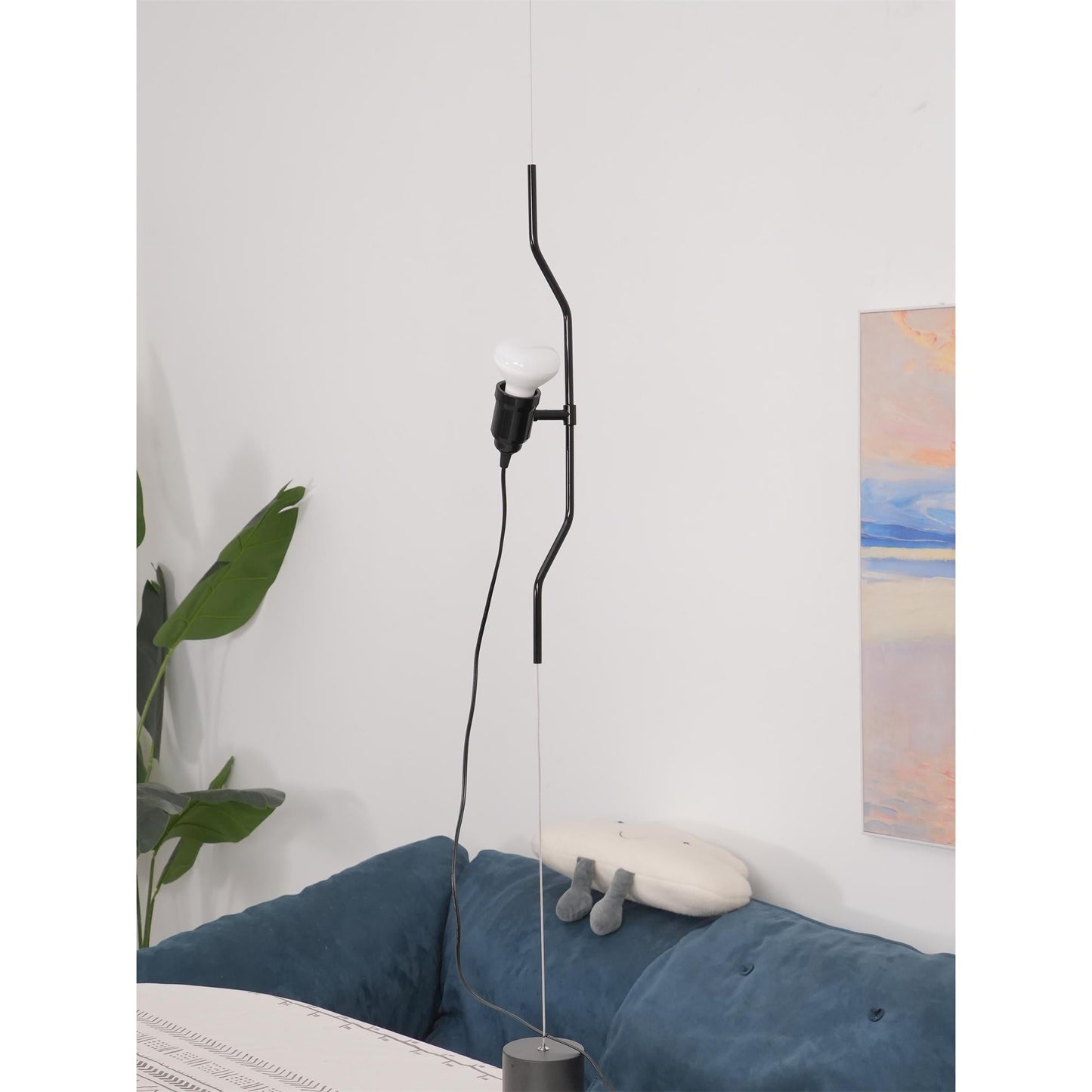 In Hoogte Verstelbare Hanglamp met Metalen Buiskap – Zwart/Wit/Rood