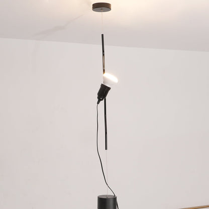 In Hoogte Verstelbare Hanglamp met Metalen Buiskap – Zwart/Wit/Rood