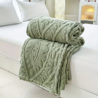 Geweven Jacquard Fleece Plaid – Zachte Warme Deken met Geometrisch Patroon – Decoratieve Microfiber Deken voor Bank en Bed