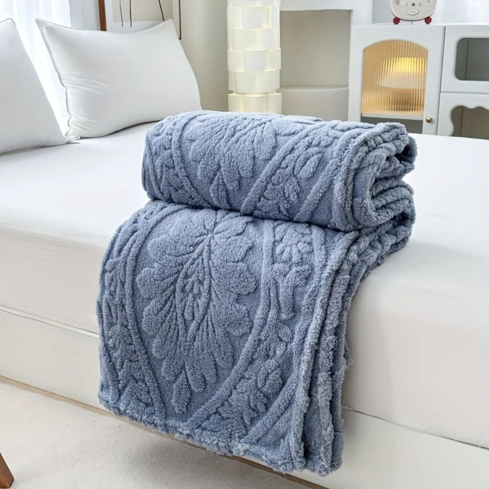 Geweven Jacquard Fleece Plaid – Zachte Warme Deken met Geometrisch Patroon – Decoratieve Microfiber Deken voor Bank en Bed