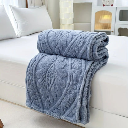 Geweven Jacquard Fleece Plaid – Zachte Warme Deken met Geometrisch Patroon – Decoratieve Microfiber Deken voor Bank en Bed