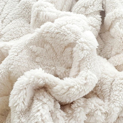 Geweven Jacquard Fleece Plaid – Zachte Warme Deken met Geometrisch Patroon – Decoratieve Microfiber Deken voor Bank en Bed