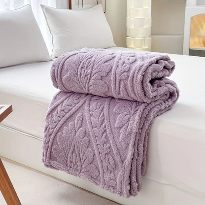 Geweven Jacquard Fleece Plaid – Zachte Warme Deken met Geometrisch Patroon – Decoratieve Microfiber Deken voor Bank en Bed