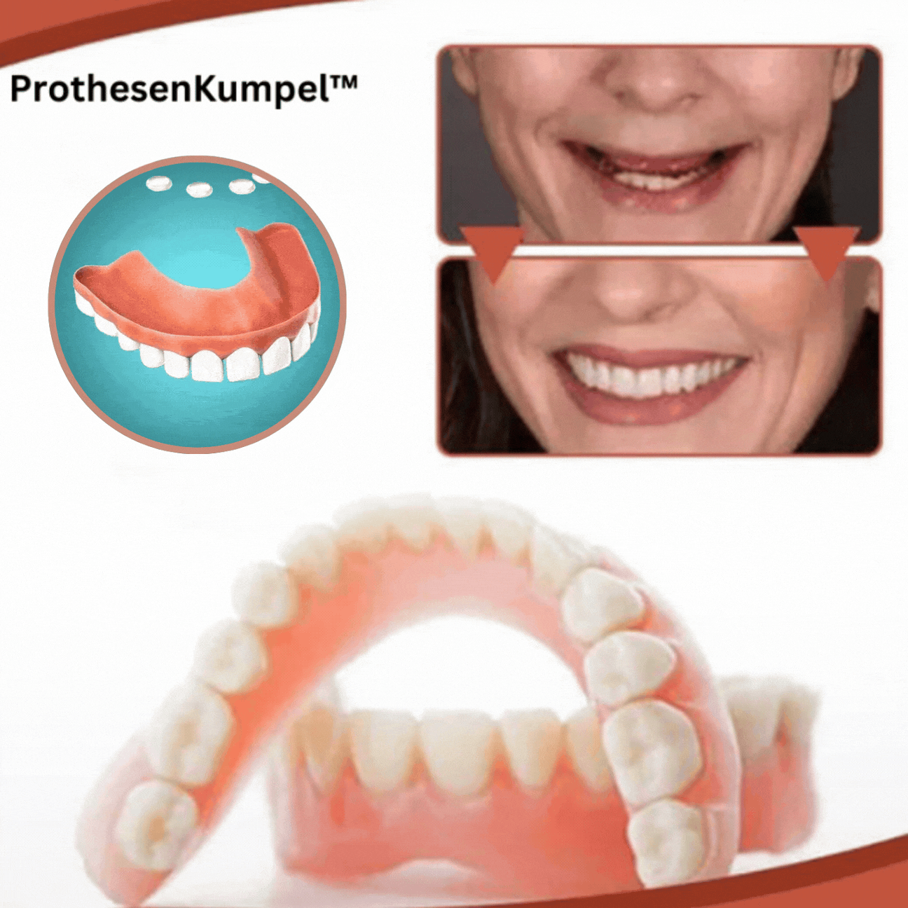 Gebitsprothese Aanpassingsset Siliconen Comfortabele Pasvorm Natuurlijke Glimlach 5 Leeftijdsvarianten voor Dames en Heren