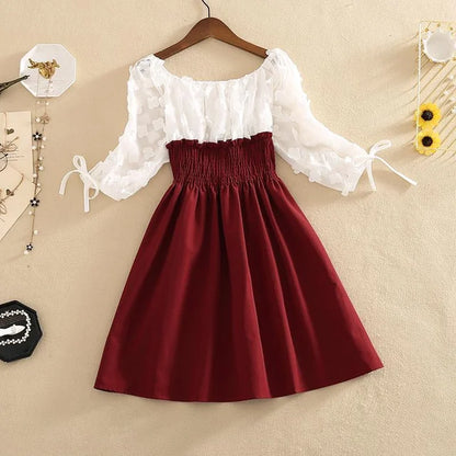Elastische Hoge Taille Chiffon Zomerjurk voor Vrouwen