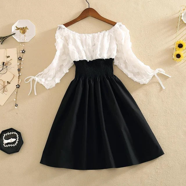 Elastische Hoge Taille Chiffon Zomerjurk voor Vrouwen - StudioMarella