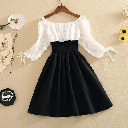 Elastische Hoge Taille Chiffon Zomerjurk voor Vrouwen - StudioMarella