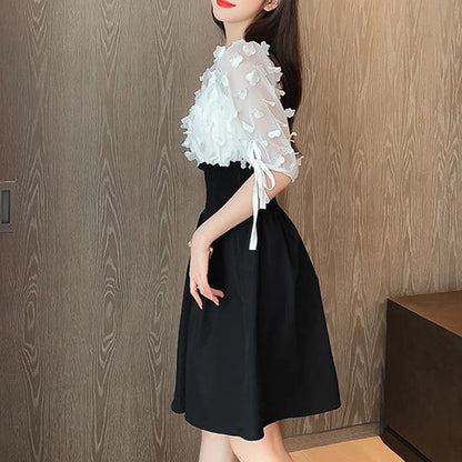 Elastische Hoge Taille Chiffon Zomerjurk voor Vrouwen